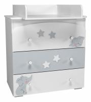 КомодЛилу Слоники НМ 041.02 НМ 041.02-01 Надстройка для пеленания, Белый/Серый (эмаль), Белый Скандинавский фото КомодЛилу Слоники НМ 041.02 НМ 041.02-01 Надстройка для пеленания, Белый/Серый (эмаль), Белый Скандинавский. Фото №1