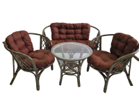 Комплект Багама с диваном и коричневыми подушками. Фото №1