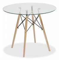 Стол CINDY GLASS (mod.80GLASS) металл/стекло, D80х75см, прозрачный. Фото №1