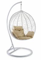 Кресло подвесное (mod. SC-003) с подушкой Металл/Искусственный ротанг, стойка: 105х105х195 см, корзина: 105х68х118 см, стойка:белый,корзина:. Фото №1