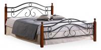Кровать AT-803 дерево гевея/металл, 180*200 см (King bed), красный дуб/черный
