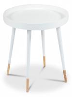 Столик NY-3262 дерево/мдф, D46х48,5см, белый фото Столик NY-3262 дерево/мдф, D46х48,5см, белый. Фото №1