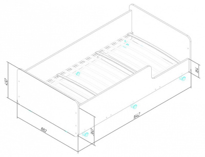 Кровать двухъярусная Р444, голубой. Фото №4