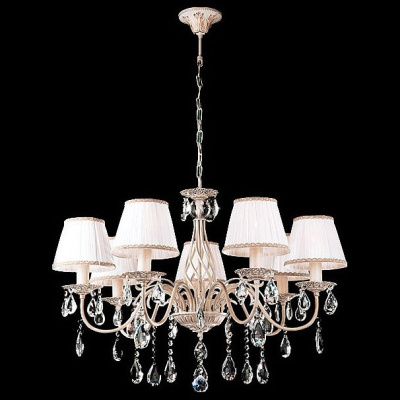 Подвесная люстра Eurosvet Amelia 3637/7 белый с золотом/прозрачный хрусталь Strotskis. Фото №2