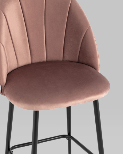 Стул полубарный Логан велюр пыльно-розовый. Фото №9