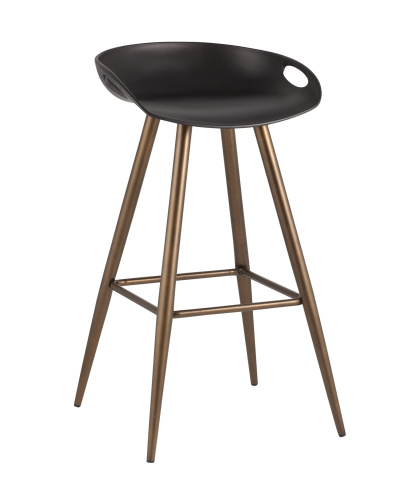 Стул барный Флэш черный, бронзовые ножки. Фото №2