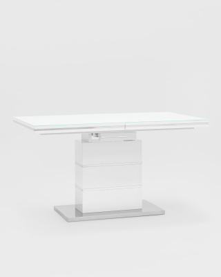 Стол обеденный Глазго раскладной 140-170*80 глянцевый белый фото Стол обеденный Глазго раскладной 140-170*80 глянцевый белый. Фото №3