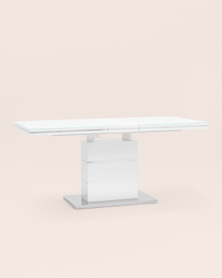 Стол обеденный Глазго раскладной 140-170*80 глянцевый белый фото Стол обеденный Глазго раскладной 140-170*80 глянцевый белый. Фото №5