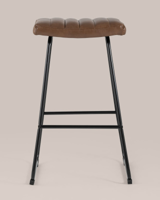 Стул барный Ковбой экокожа коричневый. Фото