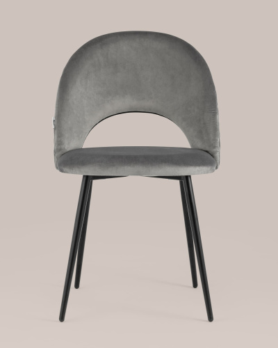 Стул Меган велюр с ромбами серый. Фото №5