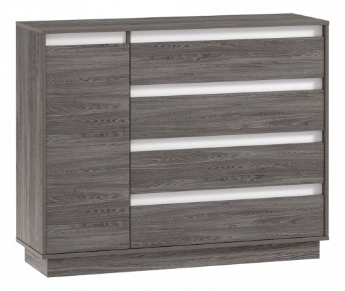 Комод Virginia НМ 011.01, Белый Скандинавский/Ясень Анкор темный. Фото №1