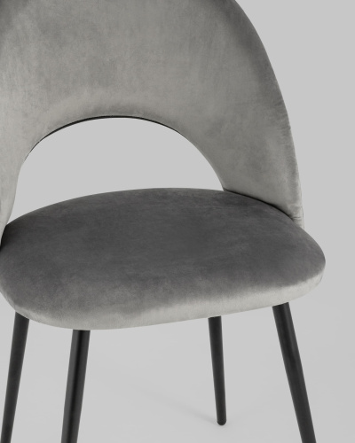 Стул Меган велюр с ромбами серый. Фото №8