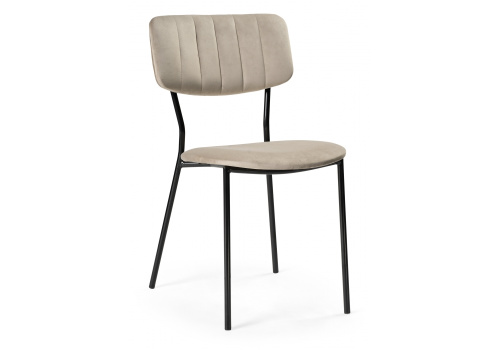 Стул Фиер серо-бежевый / черный глянец. Фото №1