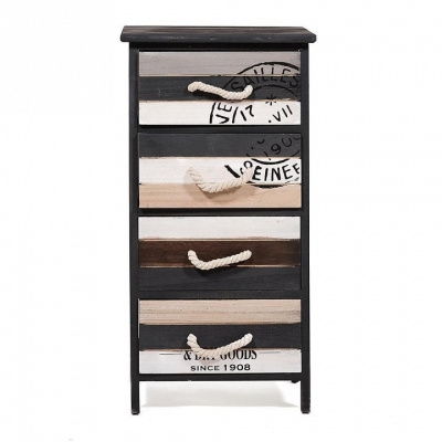 Тумба с 4 ящиками Secret De Maison VERSAILLES  (mod. HX17-1102S) paulownia, мдф, 38х28х73см, коричневый. Фото