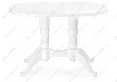 Стол деревянный Адней белый / рисунок. Фото