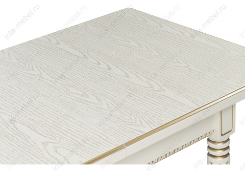 Стол деревянный Леджер слоновая кость / патина золото. Фото №8