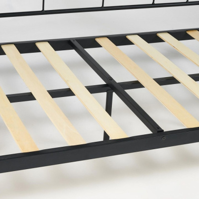 Кровать SONATA Wood slat base дерево гевея/металл, 90*200 см (Day bed), красный дуб/черный. Фото