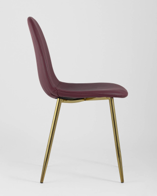 Стул Валенсия экокожа красная золотые ножки. Фото №5