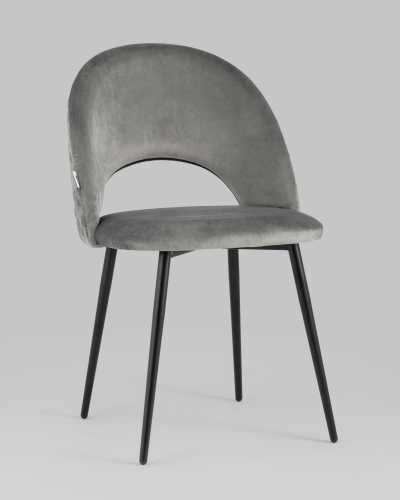 Стул Меган велюр с ромбами серый. Фото №3