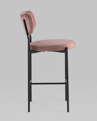Стул полубарный Барбара велюр пыльно-розовый. Фото