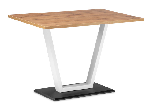 Стол деревянный Мичиган Лофт 110х70 25 мм дуб вотан / белый матовый. Фото №2