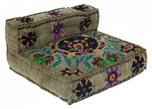 Модуль мягкий со спинкой Secret De Maison SOL (mod. MA-104) cotton Kilim, 80х80х43см, серый с цветами. Фото №1