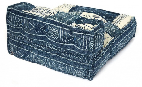 Модуль мягкий со спинкой Secret De Maison BASCO (mod. MA-105) cotton Kilim, 80х80х43см, синий. Фото №2