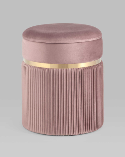 Пуф Миранда с ящиком велюр розовый. Фото №3