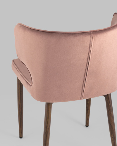 Стул Матео велюр пыльно-розовый ножки дерево. Фото №8