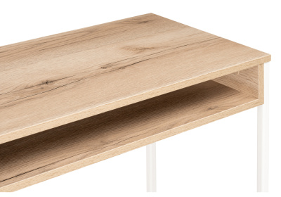 Стол, Лео Лофт дуб делано светлый / матовый белый. Фото