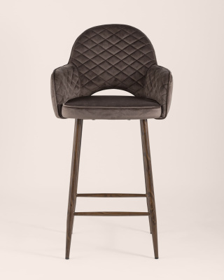 Стул полубарный Венера диамант велюр коричневый фото Стул полубарный Венера диамант велюр коричневый. Фото №5