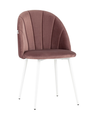 Стул Логан велюр пыльно-розовый белые ножки фото Стул Логан велюр пыльно-розовый белые ножки. Фото №2