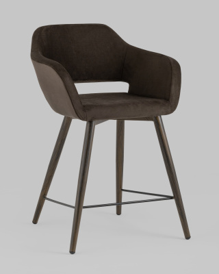 Стул полубарный Саймон велюр тёмно-коричневый фото Стул полубарный Саймон велюр тёмно-коричневый. Фото №3