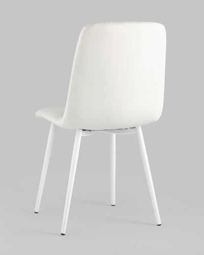 Стул Oliver экокожа белый белые ножки. Фото №7