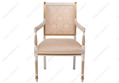 Стул деревянный Рембрандт молочный с золотой патиной. Фото №2