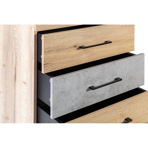 Комод с 5 ящиками Loft Дуб натур/Бетон. Фото №8