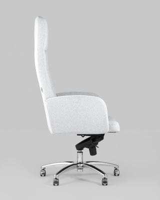 Кресло руководителя Лестер микровелюр светло-серый. Фото