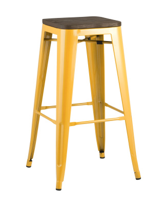Стул барный TOLIX WOOD желтый фото Стул барный TOLIX WOOD желтый. Фото №2