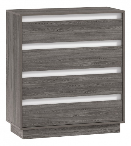 Комод Virginia НМ 011.02, Белый Скандинавский/Ясень Анкор темный. Фото №1