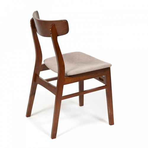 CT 8804 Стул Rabat с мягким сиденьем дерево гевея, 52,5*46,5*78см, Тёмный Дуб, ткань бежевая (FG22616-16) (поставляется по 4 шт). Фото №2