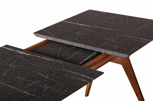 Стол Нарвик раскладной 140-180 ОРЕХ-Мрамор Графит. Фото №6