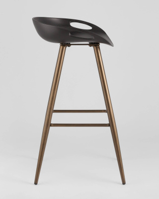 Стул барный Флэш черный, бронзовые ножки. Фото №5