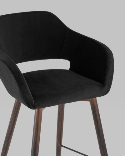 Стул барный Саймон велюр черный. Фото №9