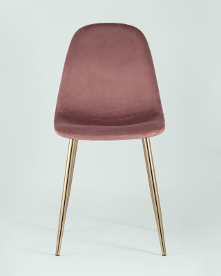 Стул Валенсия велюр пыльно-розовый золотые ножки. Фото №5