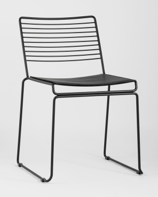 Стул обеденный Danny черный с черной подушкой. Фото