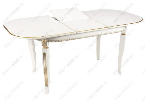 Стол деревянный Romeo молочный / патина золото. Фото №2