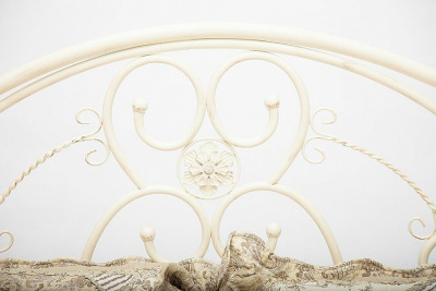 Кровать металлическая ELIZABETH 180*200 см (King bed), Античный белый (Antique White). Фото