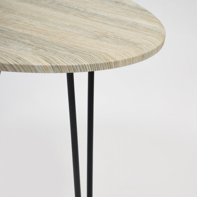 Стол журнальный HURON МДФ/металл, 55*55*45 см, Скания натуральная (ножки черные). Фото