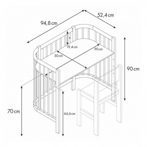 Кроватка Polini kids Simple 120, белый. Фото №9
