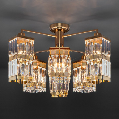 Потолочная люстра Eurosvet Barra 10100/8 золото/прозрачный хрусталь Strotskis фото Потолочная люстра Eurosvet Barra 10100/8 золото/прозрачный хрусталь Strotskis. Фото №2